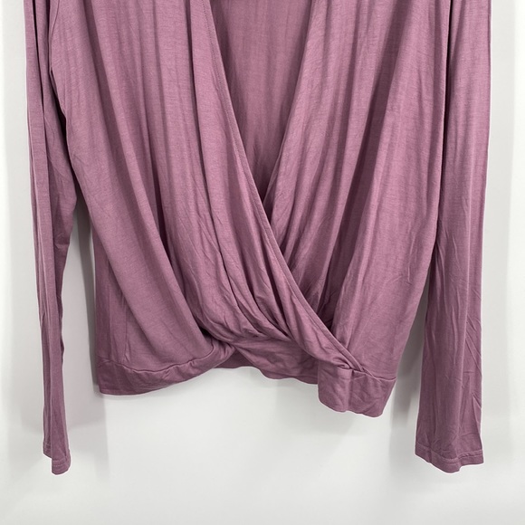 Pret-a-porTEE Lavender Purple Surplice Long Sleeve Shirt - Picture 2 of 8